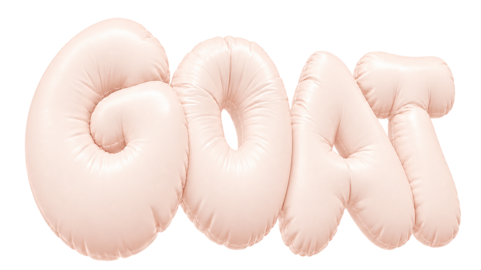 Inflated GOAT lettering