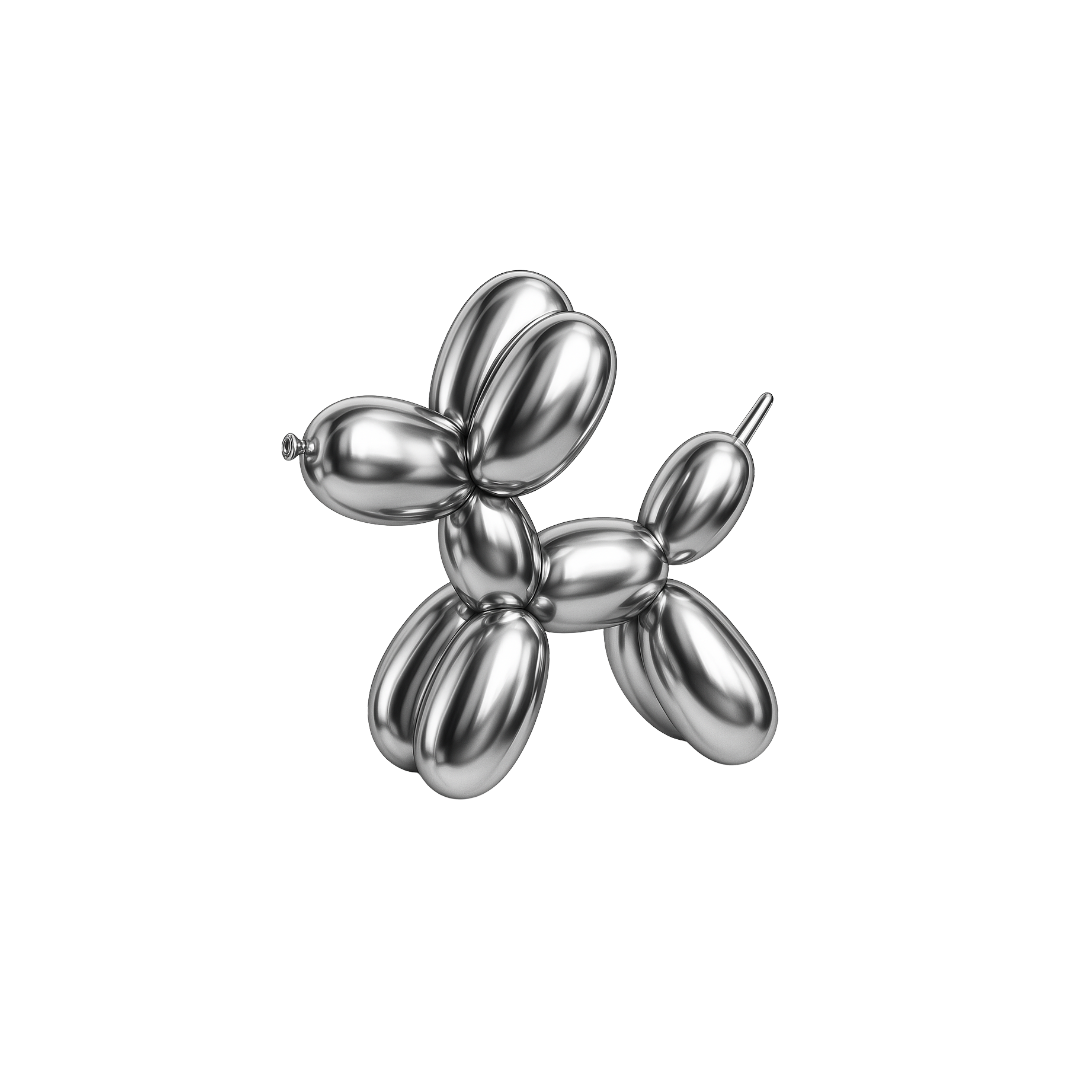 Silver balloon dog