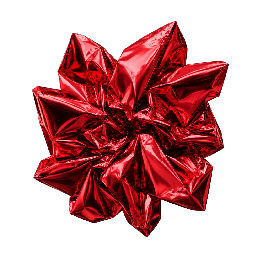 Red metallic sculptural object